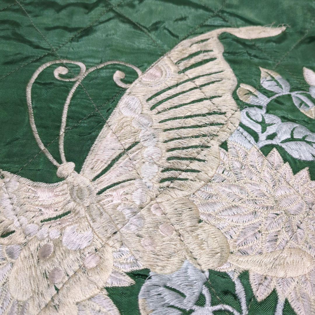 聖林公司◆バタフライ刺繍 サテン リバーシブル スカジャン 日本製 2