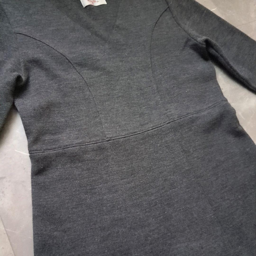 kayme/ケイミー 洗えるニット ミラノリブVネック ワンピース