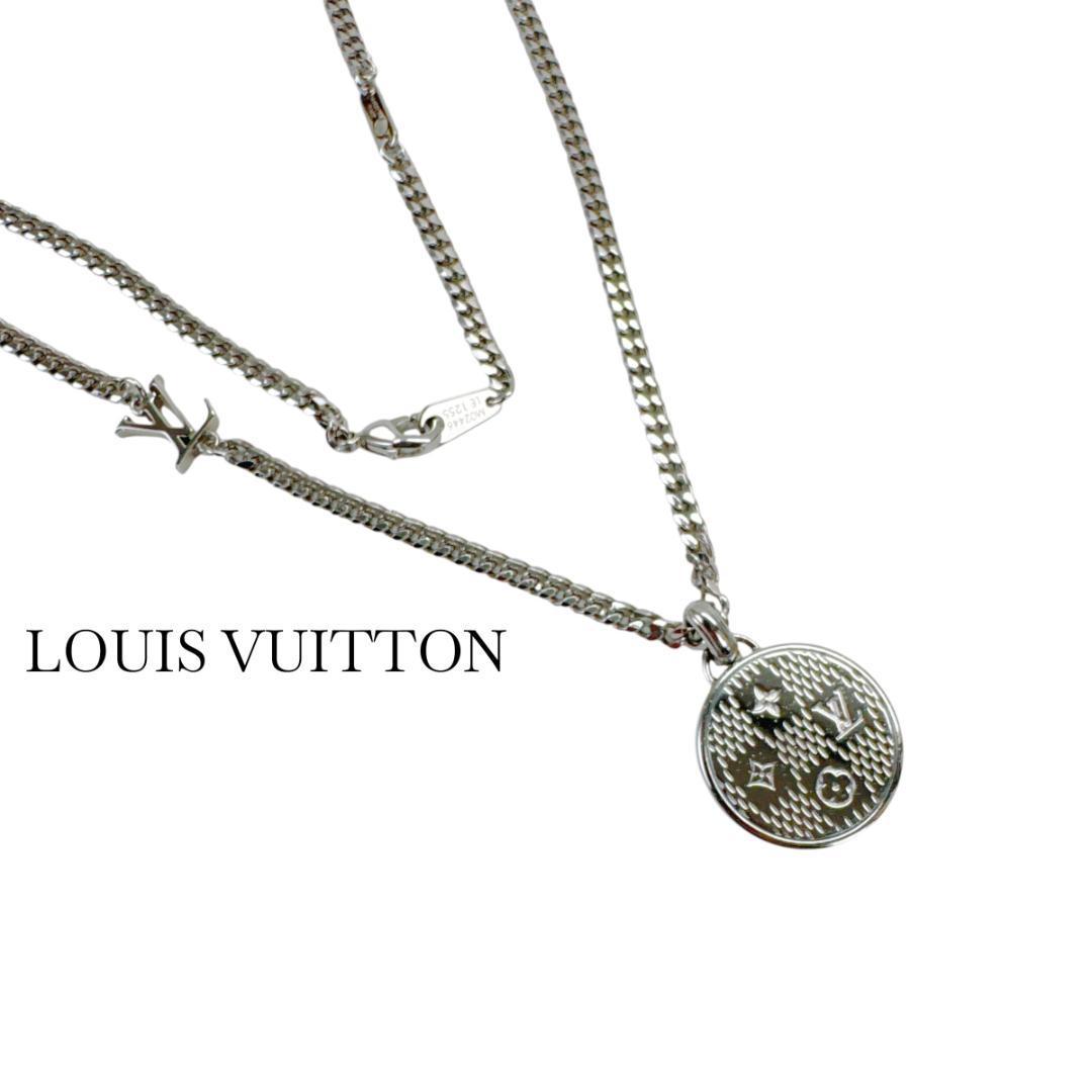 LOUIS VUITTON ネックレス ペンダント ダミエ ステープル 現行