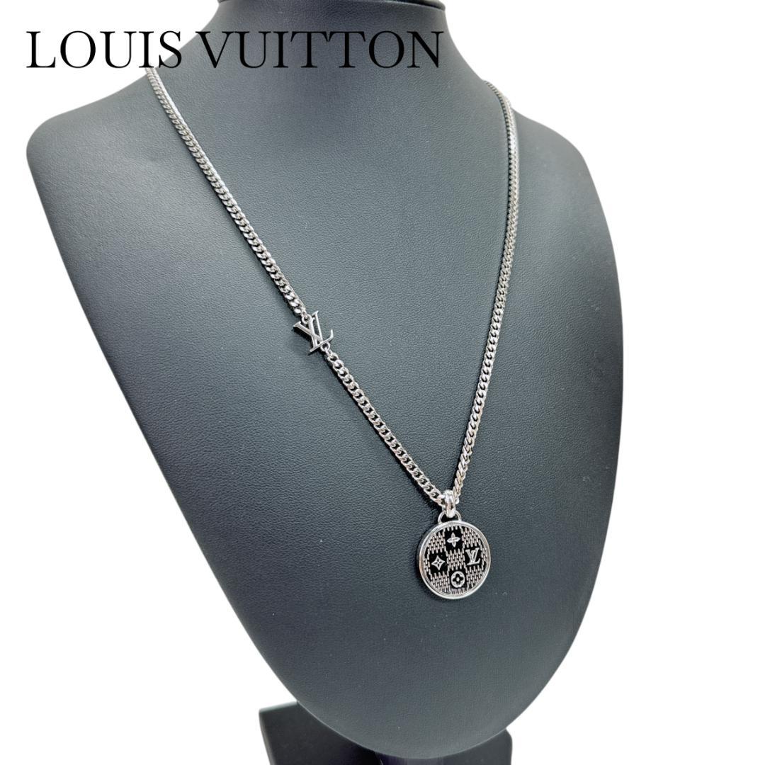 LOUIS VUITTON ネックレス ペンダント ダミエ ステープル 現行