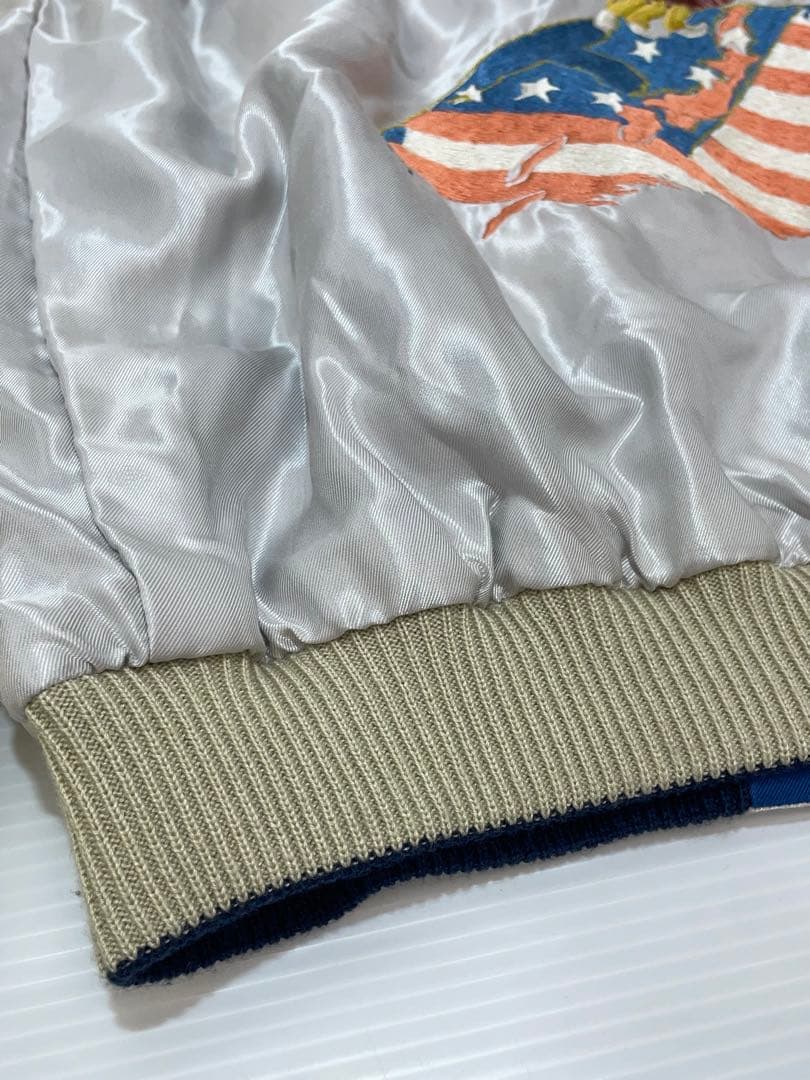 knmen129-0703 テーラー東洋　アセテートサテンスカジャン　L