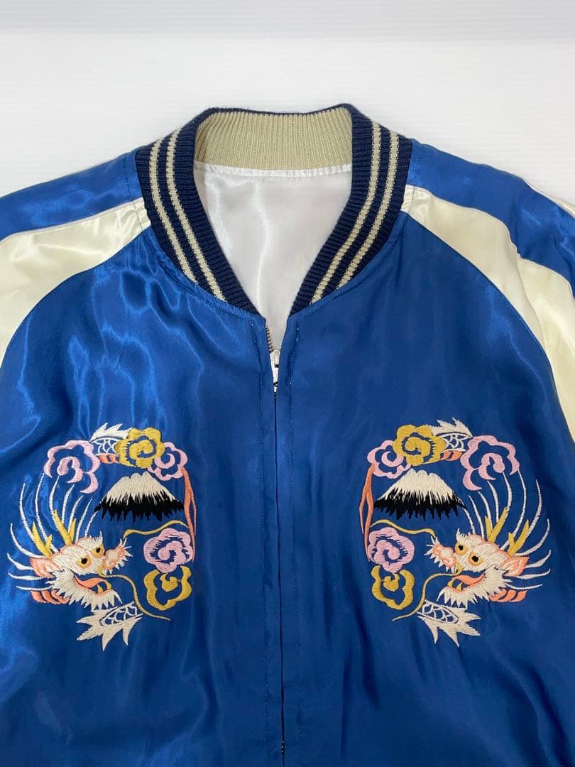 knmen129-0703 テーラー東洋　アセテートサテンスカジャン　L