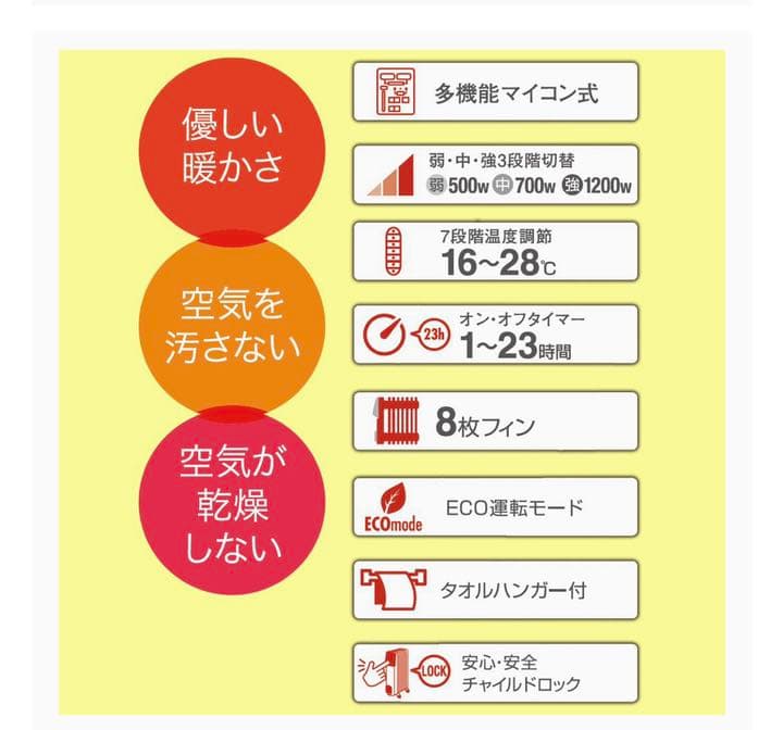 陽だまりのように お部屋ぽかぽか！ リモコン付 マイコン式オイルヒーター