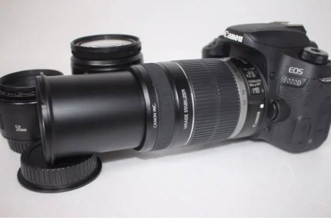 保証付き/Canon EOS 9000D 標準＆望遠＆単焦点トリプルレンズセット