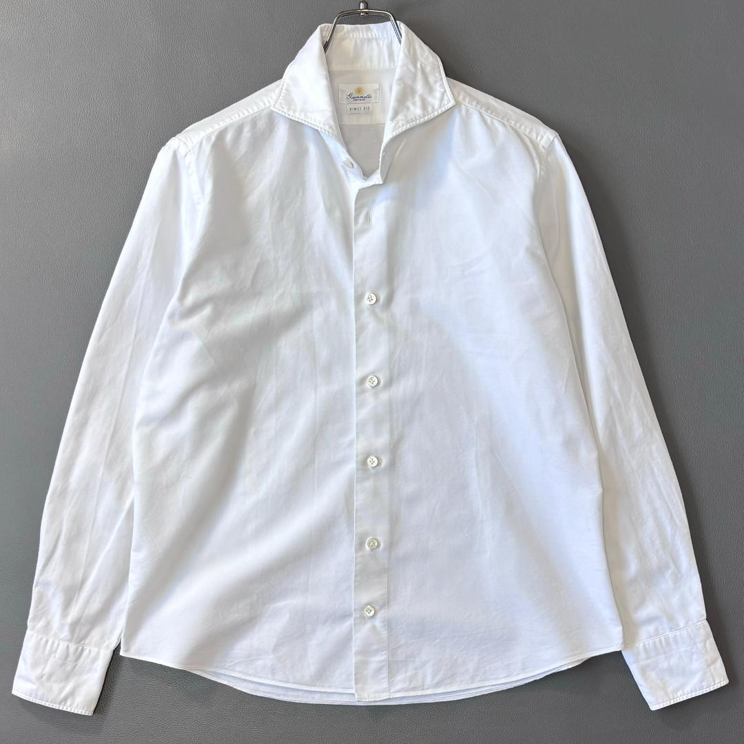 美品ジャンネット vinci fit 長袖 カッタウェイ 太陽 白 42 ua9