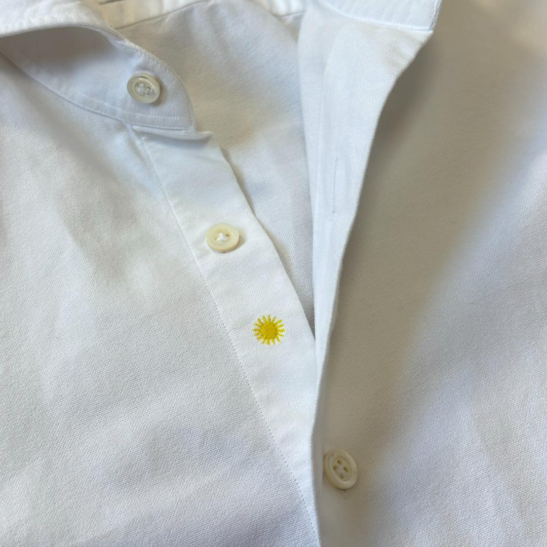 美品ジャンネット vinci fit 長袖 カッタウェイ 太陽 白 42 ua9