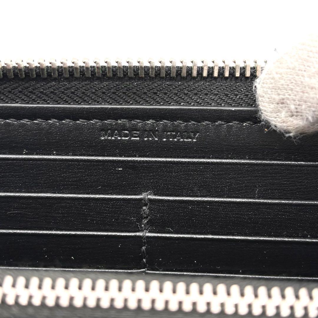 【未使用級】サンローラン 長財布 L字ジップ レザー　ロゴ 付属品完備 ブラック