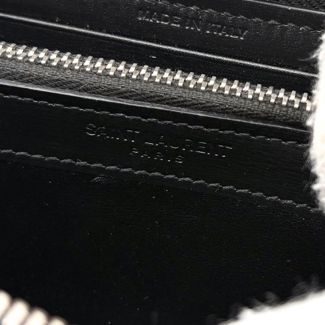 【未使用級】サンローラン 長財布 L字ジップ レザー　ロゴ 付属品完備 ブラック