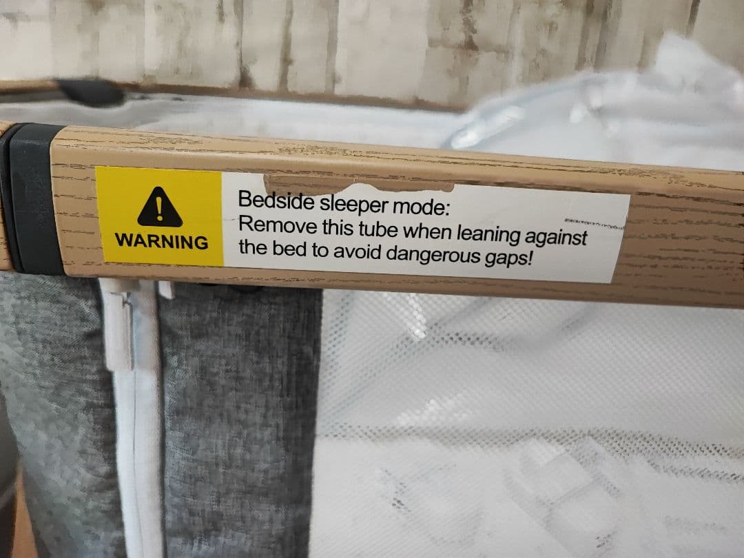 【美品 未使用シーツ付き】HZDMJ ベビーベッド グレー 収納バッグ付き