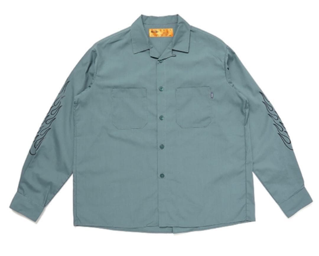 CHALLENGER　長袖　シャツ　ワークシャツ　Lサイズ　ファイヤーパターン