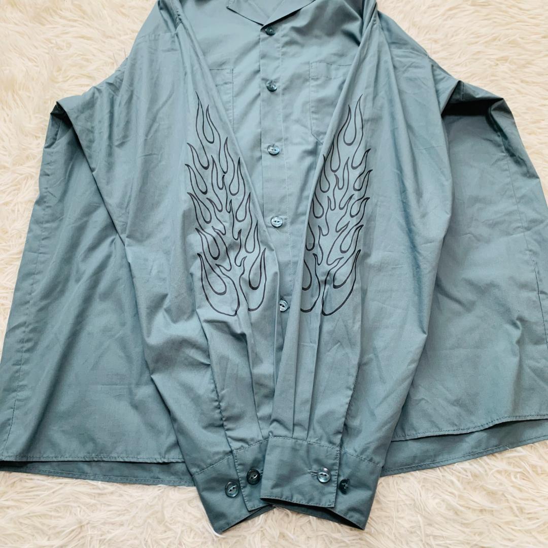 CHALLENGER　長袖　シャツ　ワークシャツ　Lサイズ　ファイヤーパターン