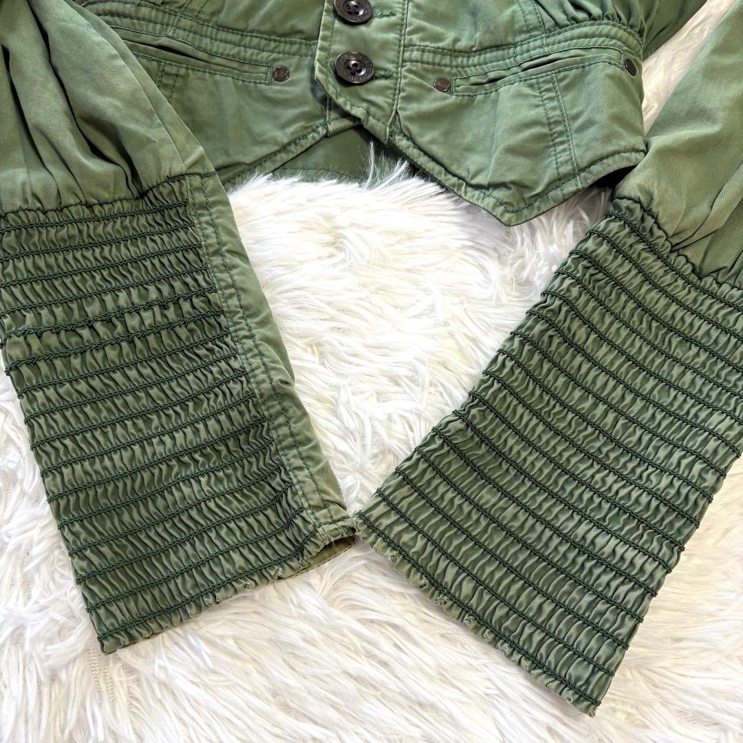 良品✨Y2K ディーゼル ショート丈 フードパーカー カーキ ジャケット