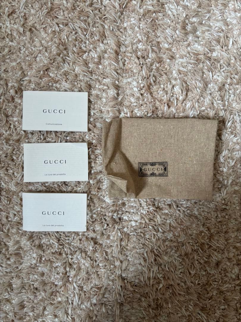 ダブルGベージュ＆エボニー GGスプリーム キャンバスGUCCI 2つ折り財布