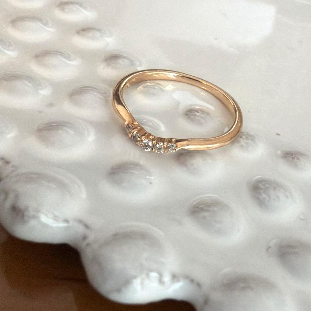 アガット agete ダイヤモンドリング 指輪 K10YG 0.03ct