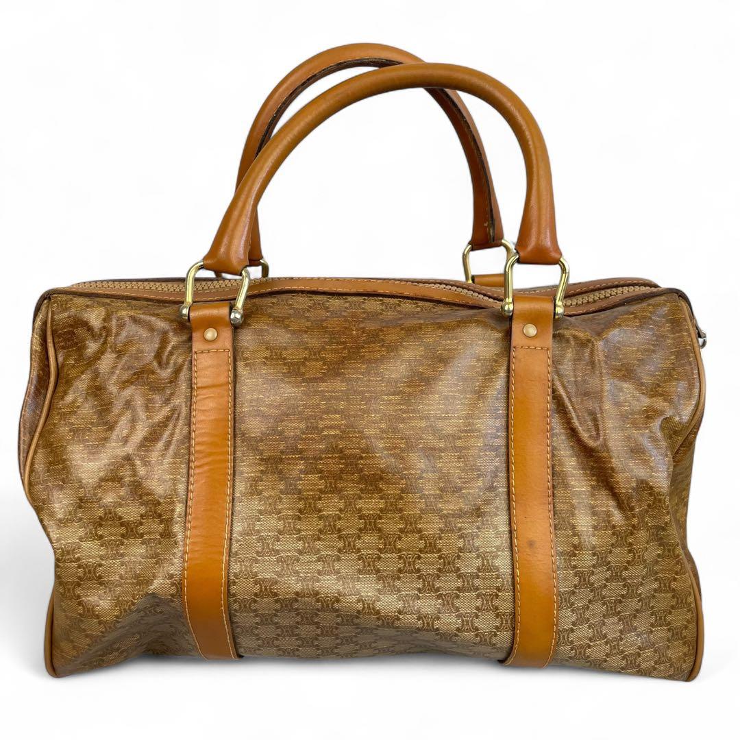 セリーヌ　ボストンバッグ　マカダム柄　ヴィンテージ　レザー　CELINE