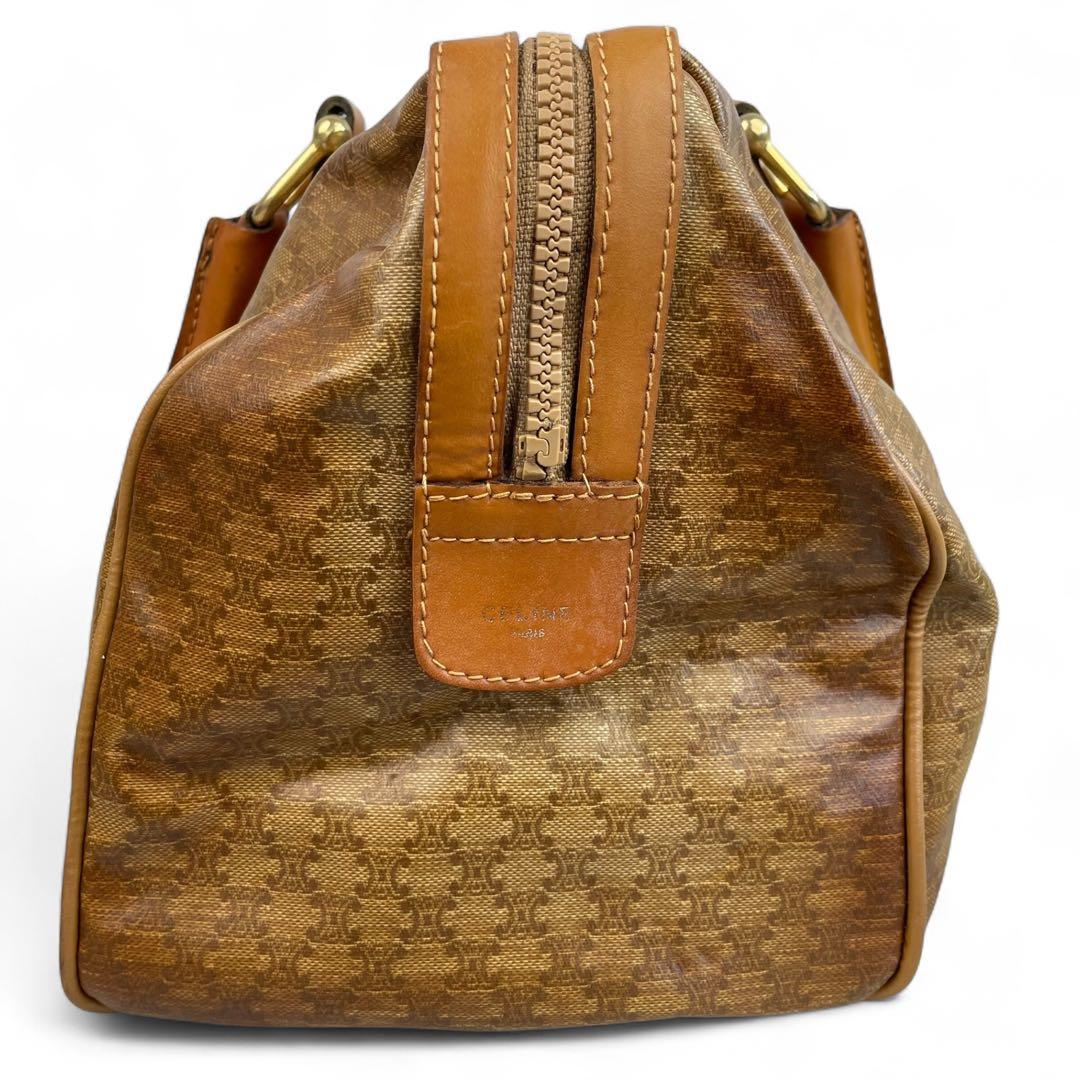 セリーヌ　ボストンバッグ　マカダム柄　ヴィンテージ　レザー　CELINE