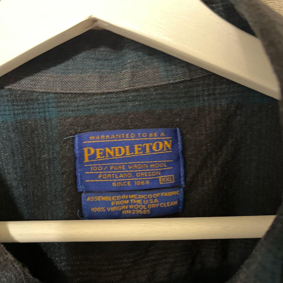 ペンドルトン ボードシャツ グレー/グリーンチェック