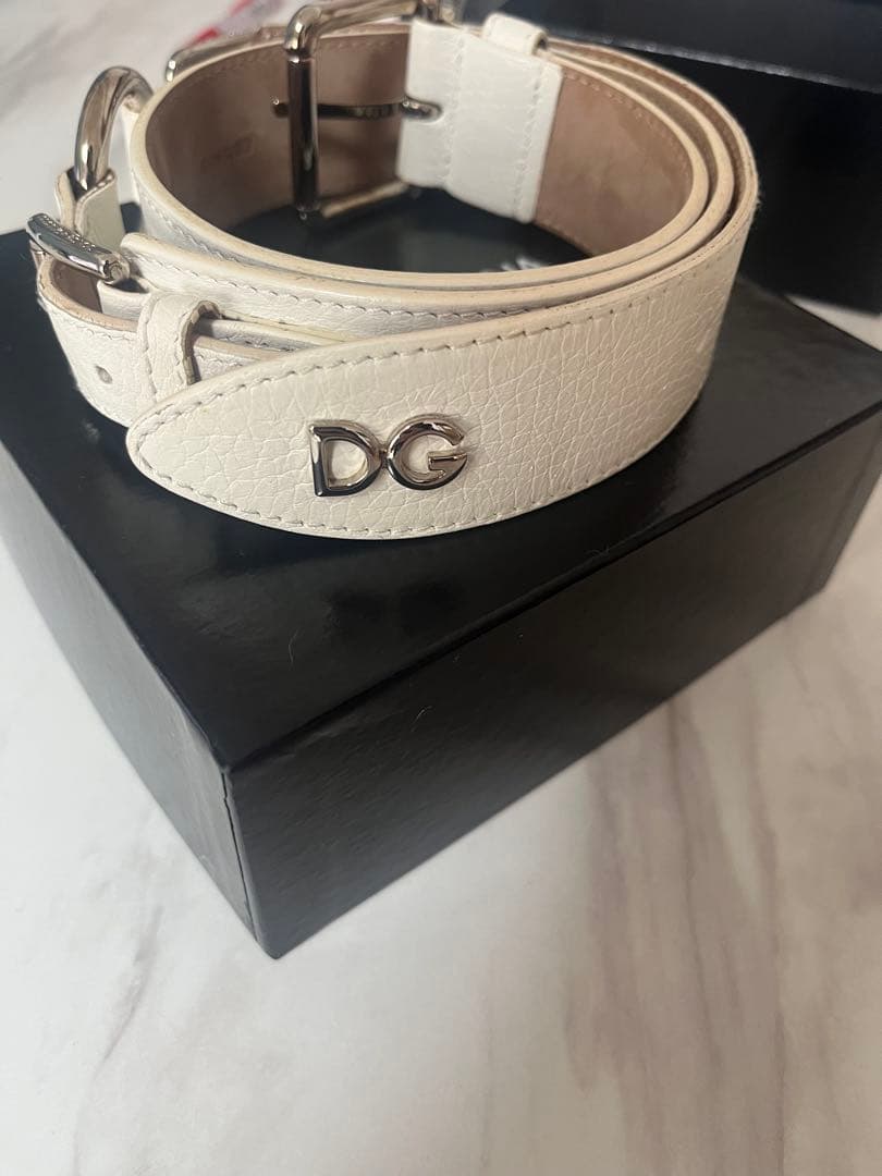 Dolce & Gabbana ホワイトレザーベルト