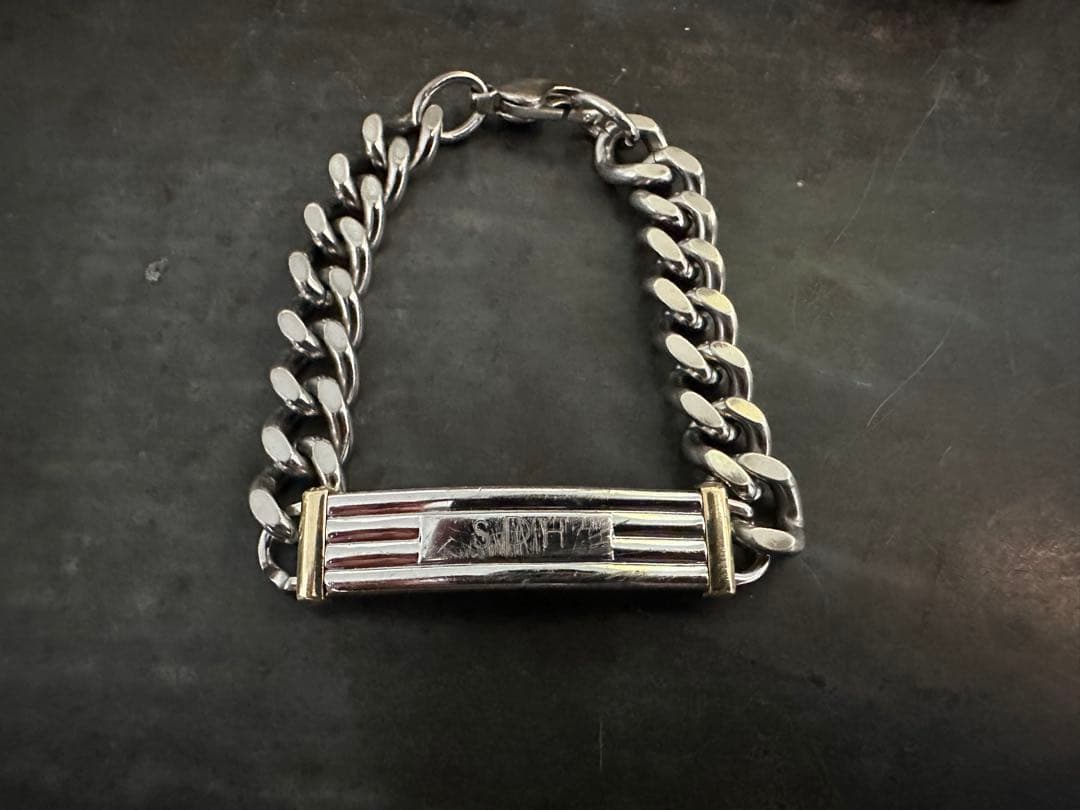 希少　ヴィンテージ　シルバー　925 14K 喜平　ID ブレスレット　アメリカ