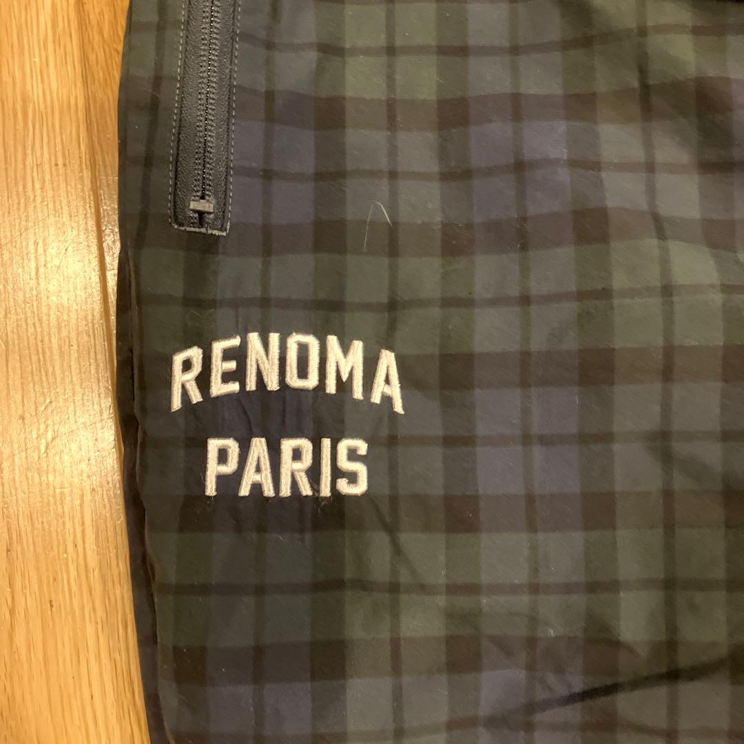 renoma ネイビー・チェック ナイロンジャケット・パンツセット