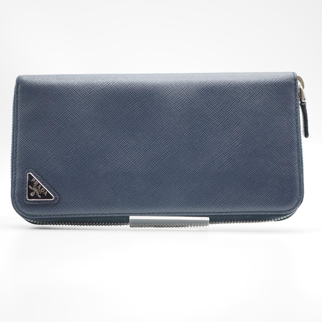 【美品】PRADA プラダ サフィアーノ ラウンドファスナー 長財布 RFID