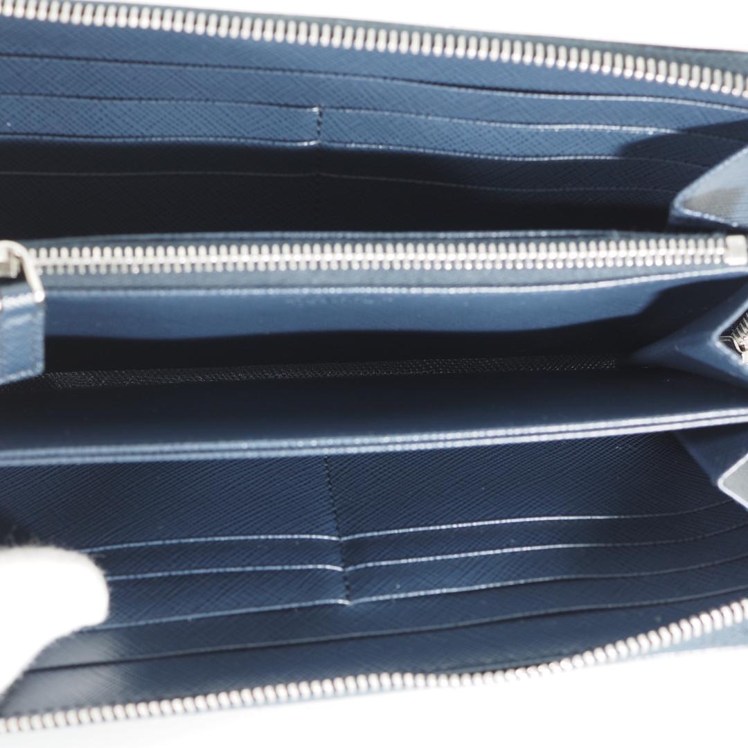 【美品】PRADA プラダ サフィアーノ ラウンドファスナー 長財布 RFID