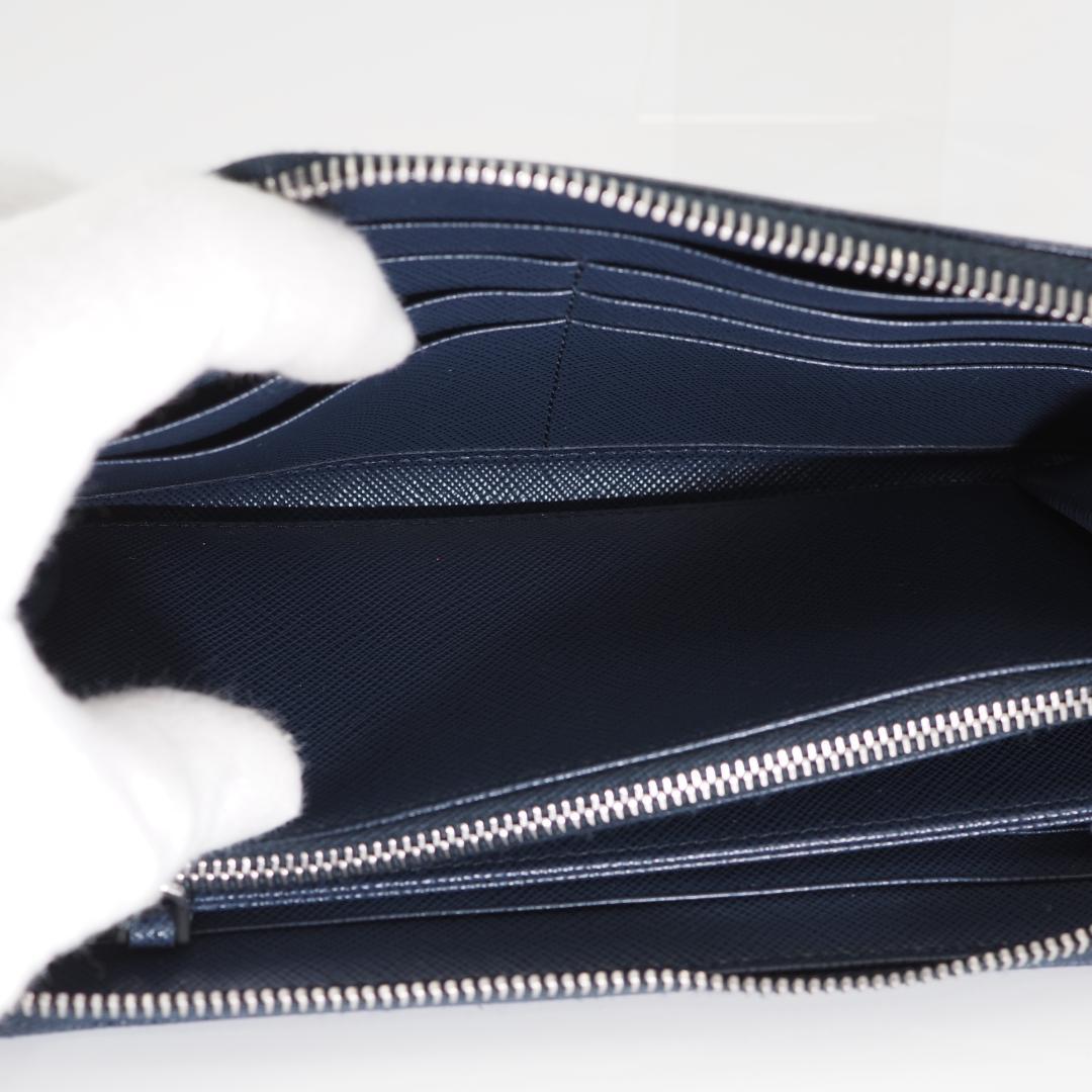 【美品】PRADA プラダ サフィアーノ ラウンドファスナー 長財布 RFID