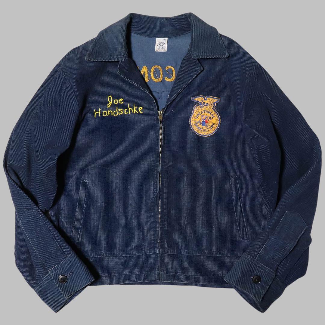 80s★FFA★ファーマーズジャケット★刺繍 ワッペン★USA製★短丈★L★42