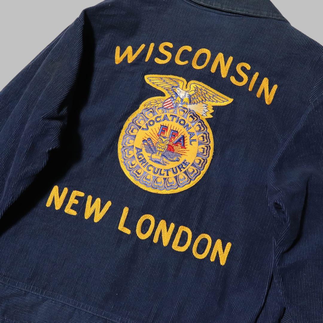 80s★FFA★ファーマーズジャケット★刺繍 ワッペン★USA製★短丈★L★42