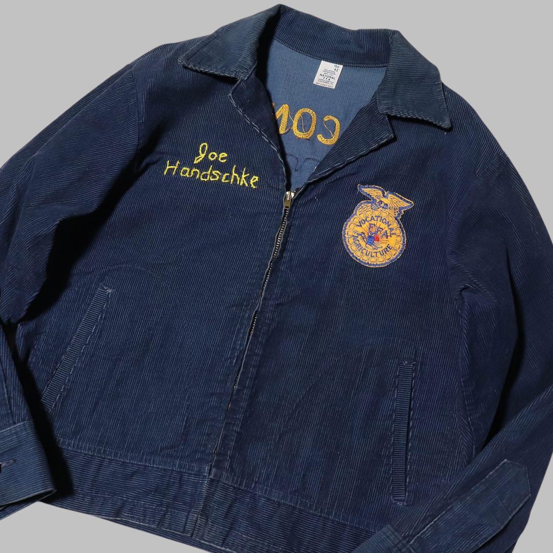 80s★FFA★ファーマーズジャケット★刺繍 ワッペン★USA製★短丈★L★42