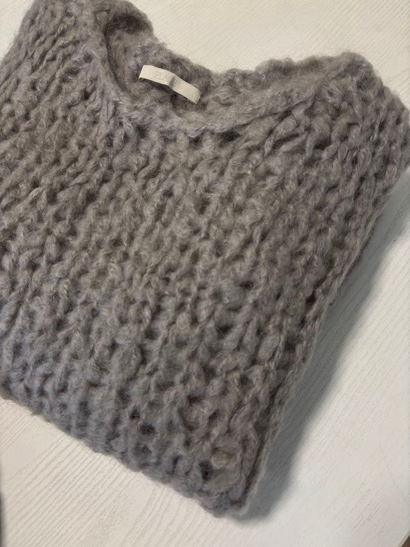 plage HANDKNIT ジャンボタム　プルオーバー　グレー