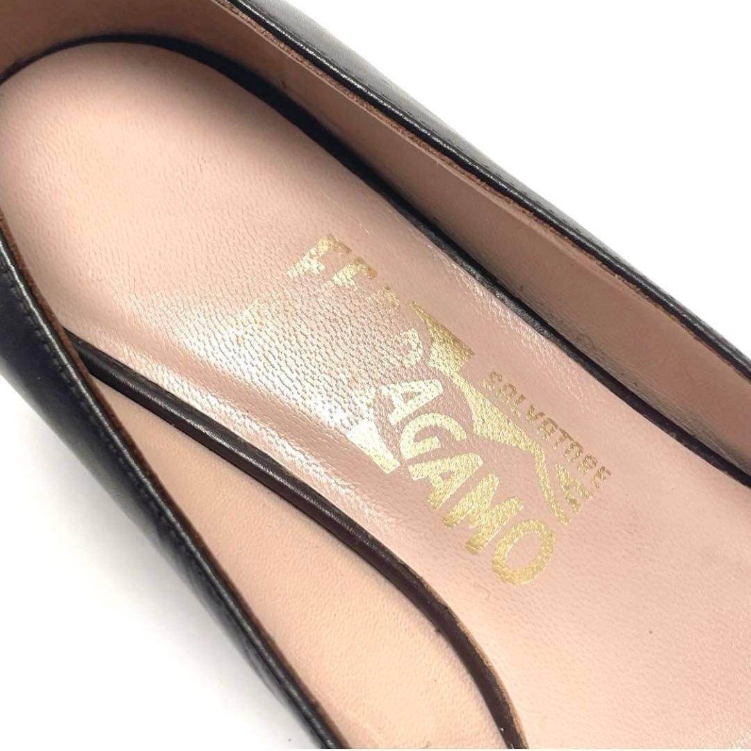 最終価格 Ferragamo フェラガモ ガンチーニ カーフ レザー パンプス