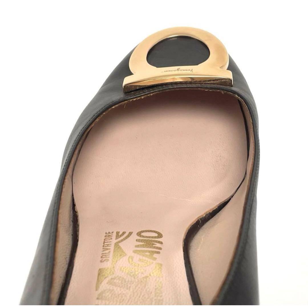 最終価格 Ferragamo フェラガモ ガンチーニ カーフ レザー パンプス