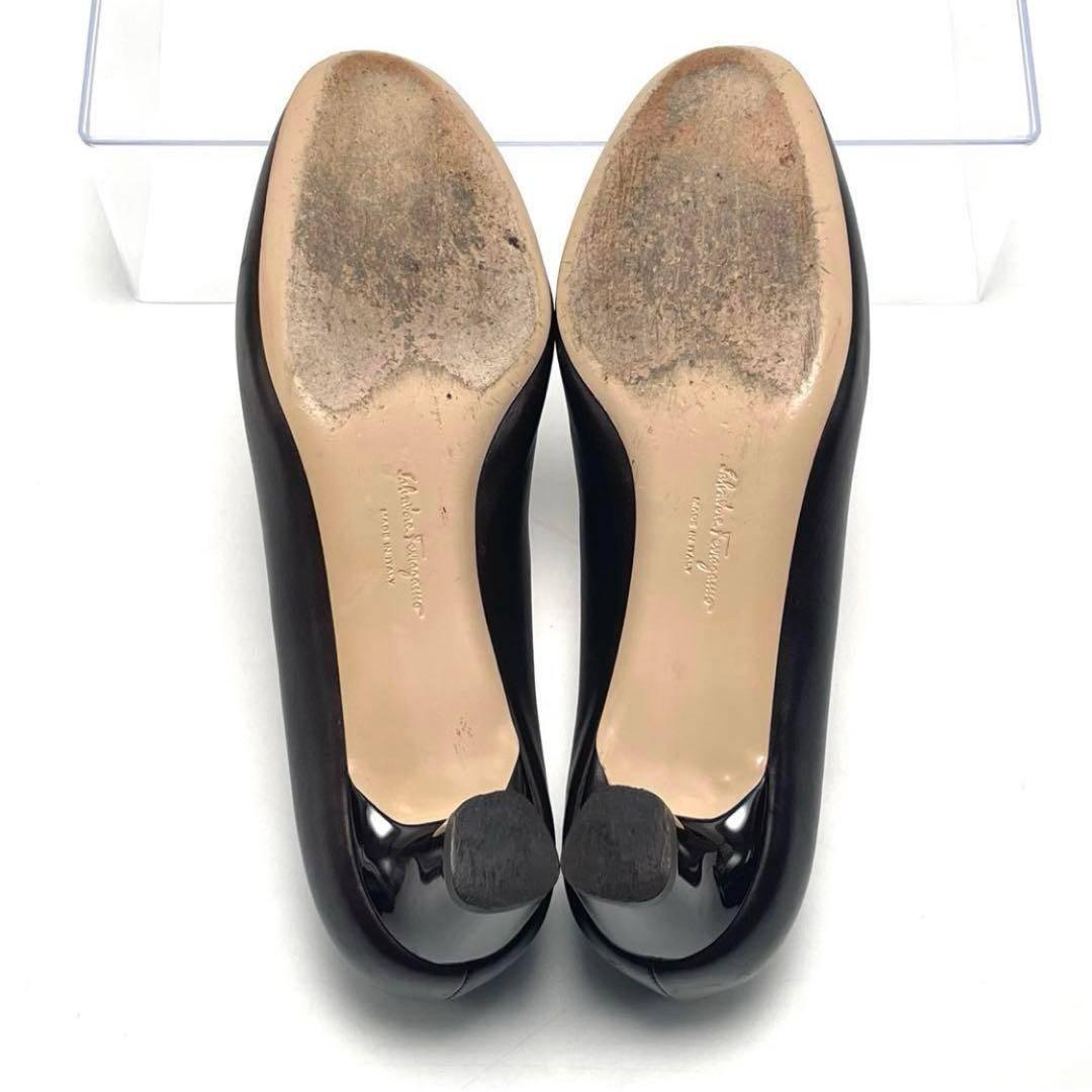 最終価格 Ferragamo フェラガモ ガンチーニ カーフ レザー パンプス