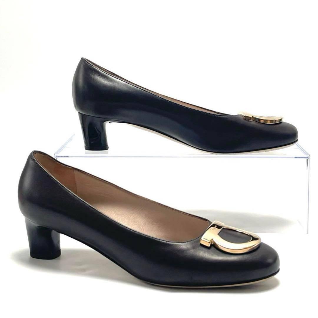 最終価格 Ferragamo フェラガモ ガンチーニ カーフ レザー パンプス