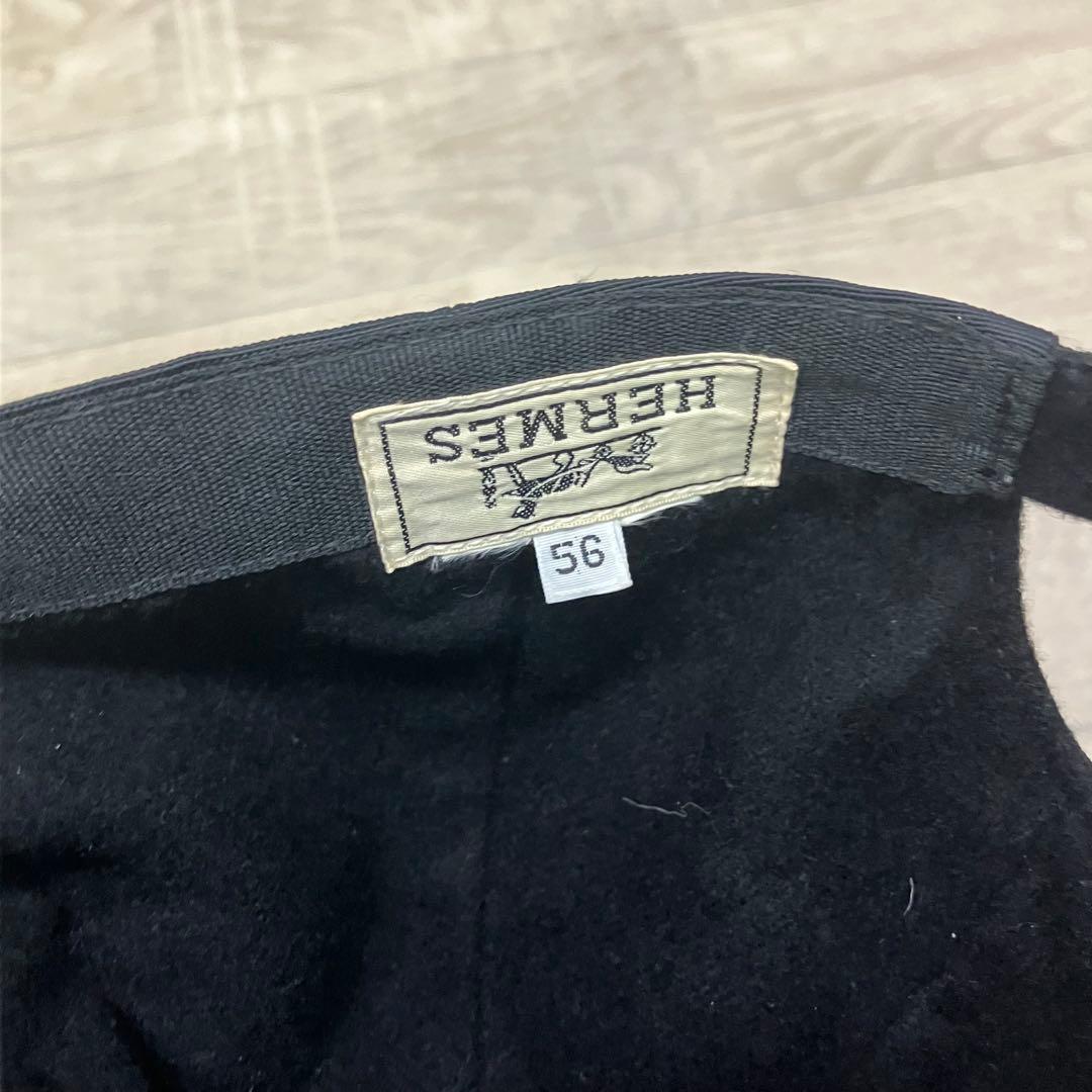 エルメス Hermesブラック キャップ Ｈ刺繍ロゴ56 男女兼用