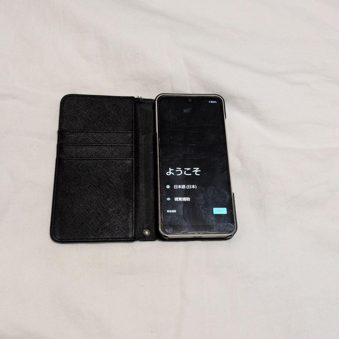 AQUOS Wishスマートフォン本体黒フリップカバーケース付き
