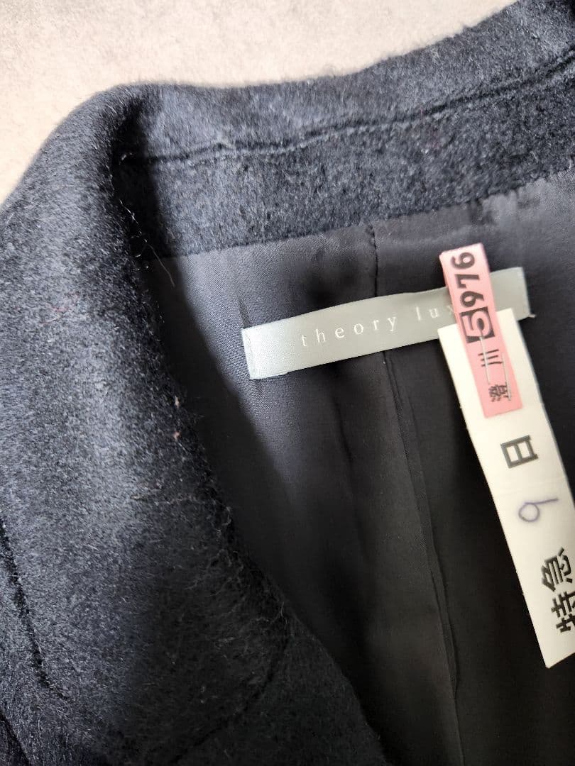 theory luxe 黒 チェスターコート M