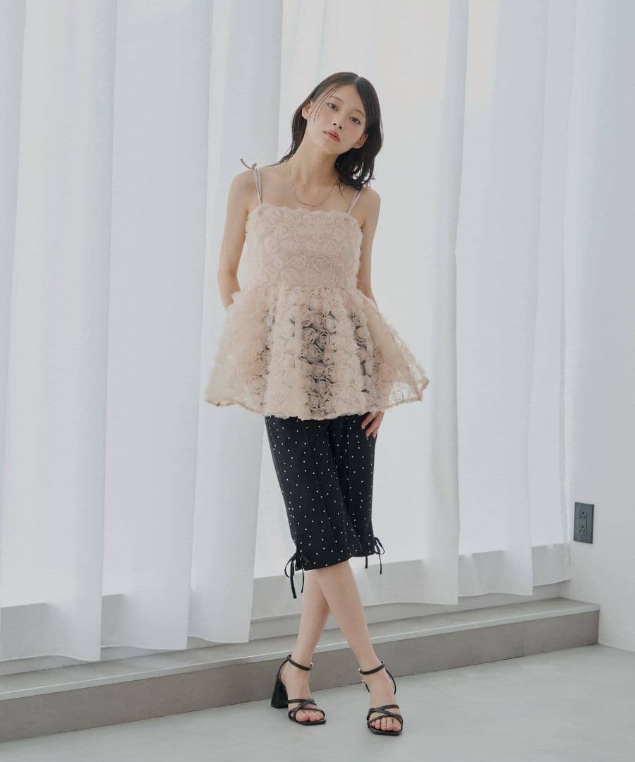 SALON by Chico　ローズチュールペプラムブラウス　ピンク