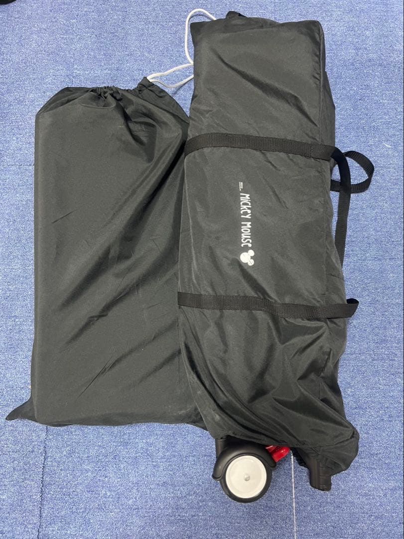 美品 katoji カトージ ポータブルベビーベッド ミッキー ベビーサークル