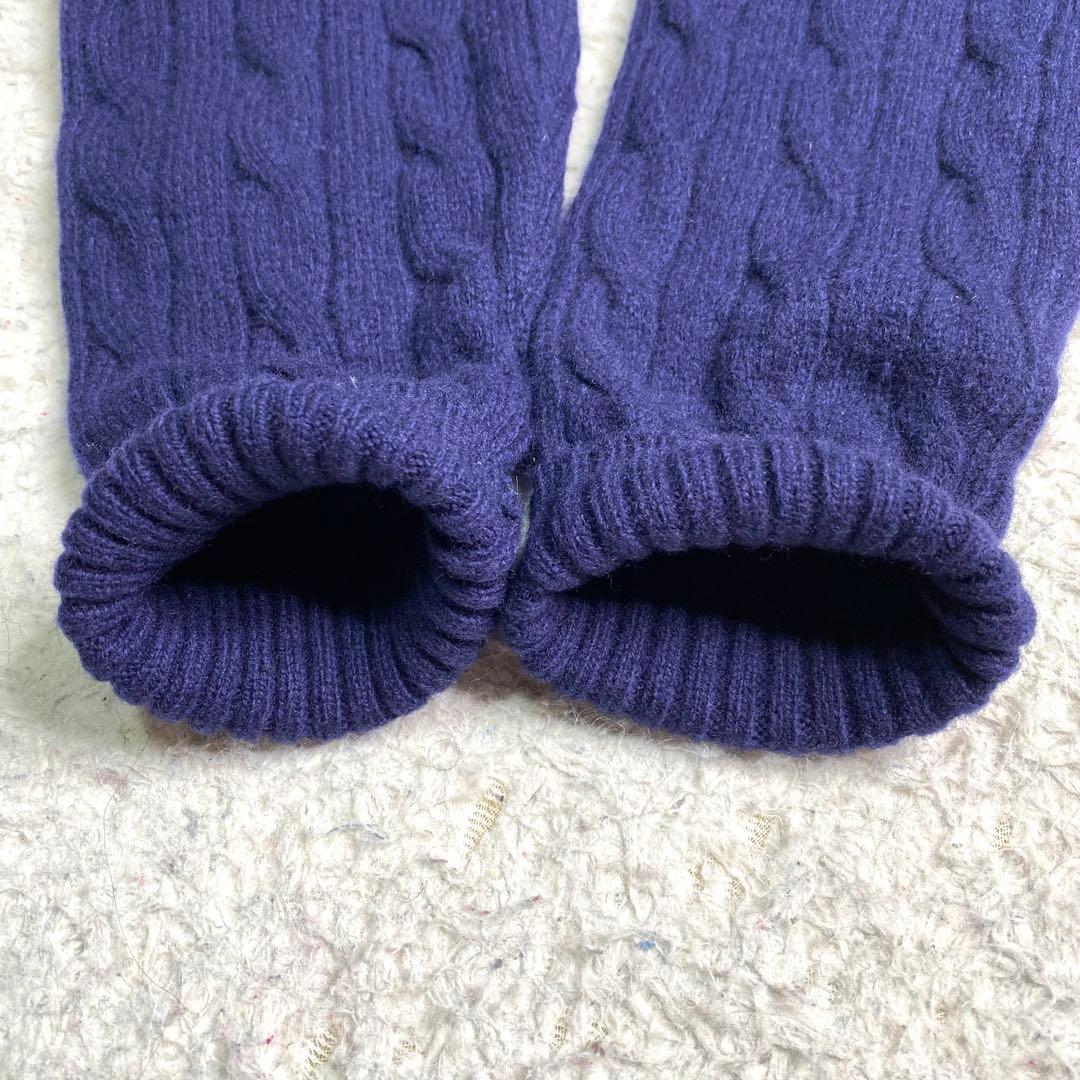 美品✨Ralph Lauren 現行 QR ケーブル ニット カシミヤ XL 紺