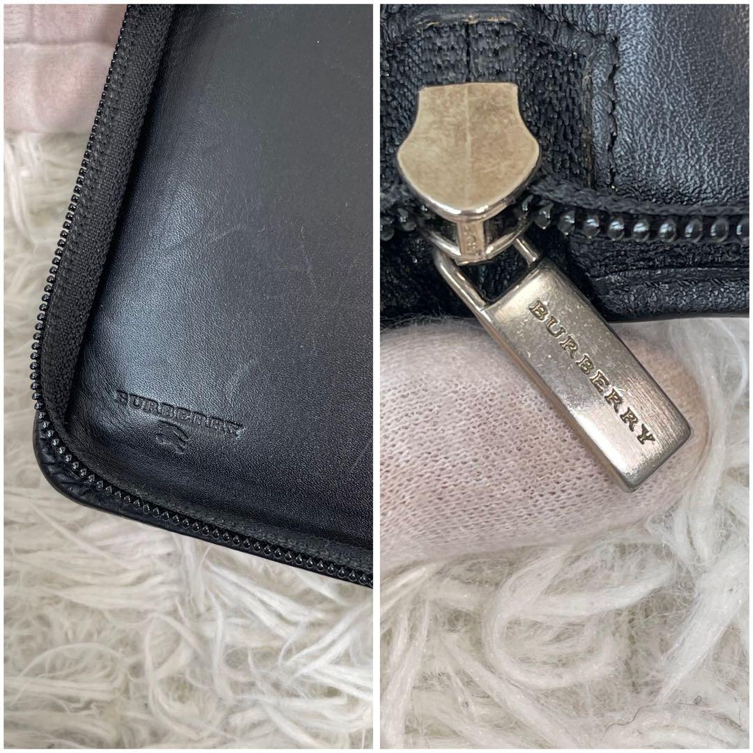 美品✨BURBERRY トラベルケース クラッチバッグ 小銭入 札入 長財布 黒