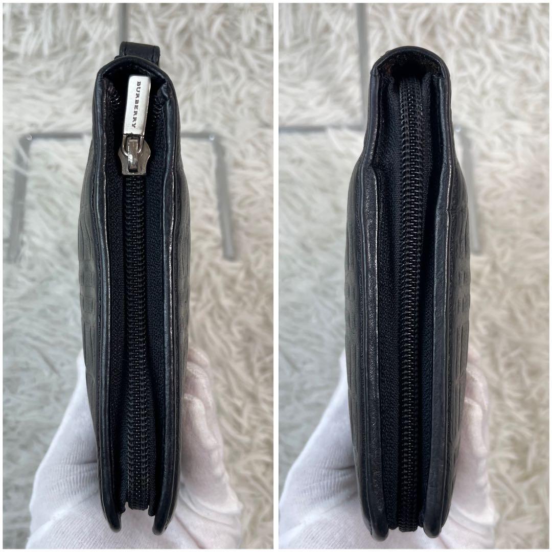 美品✨BURBERRY トラベルケース クラッチバッグ 小銭入 札入 長財布 黒