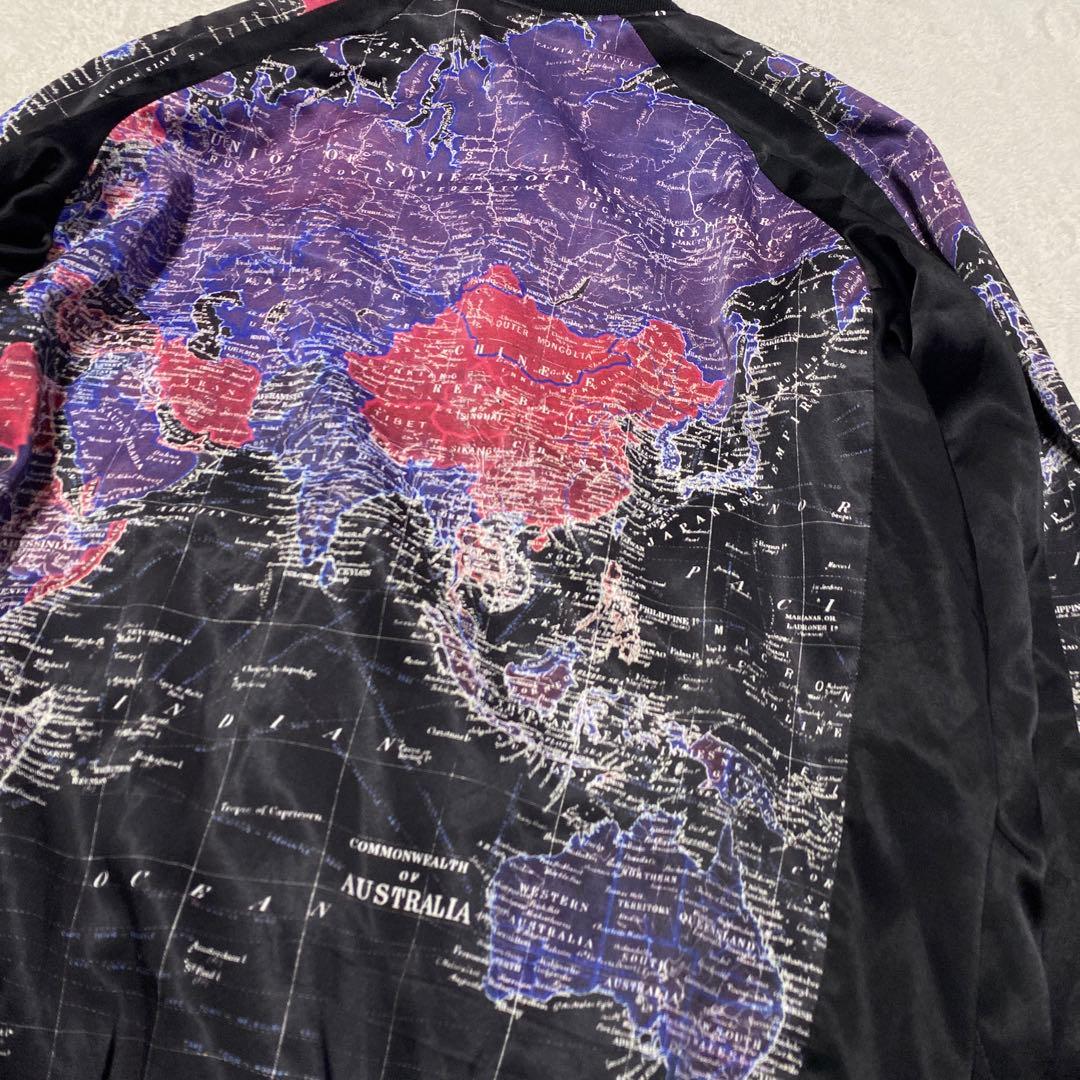 ✨LAD MUSICIAN ✨17AW 世界地図柄リバーシブルサテンスカジャン
