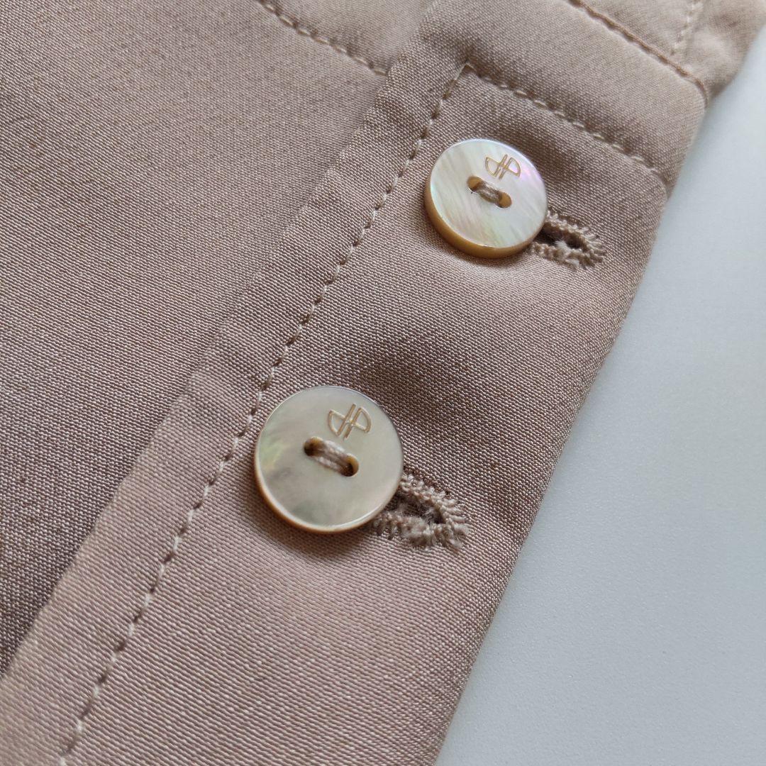 美品 PATOU パトゥ シルク ドレープ ブラウス シャツ ピンク 長袖 36