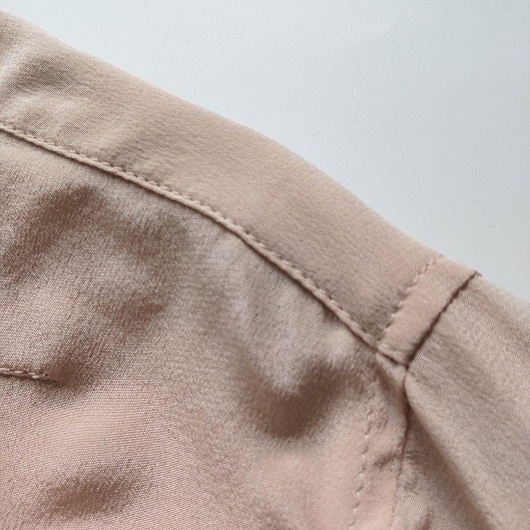美品 PATOU パトゥ シルク ドレープ ブラウス シャツ ピンク 長袖 36