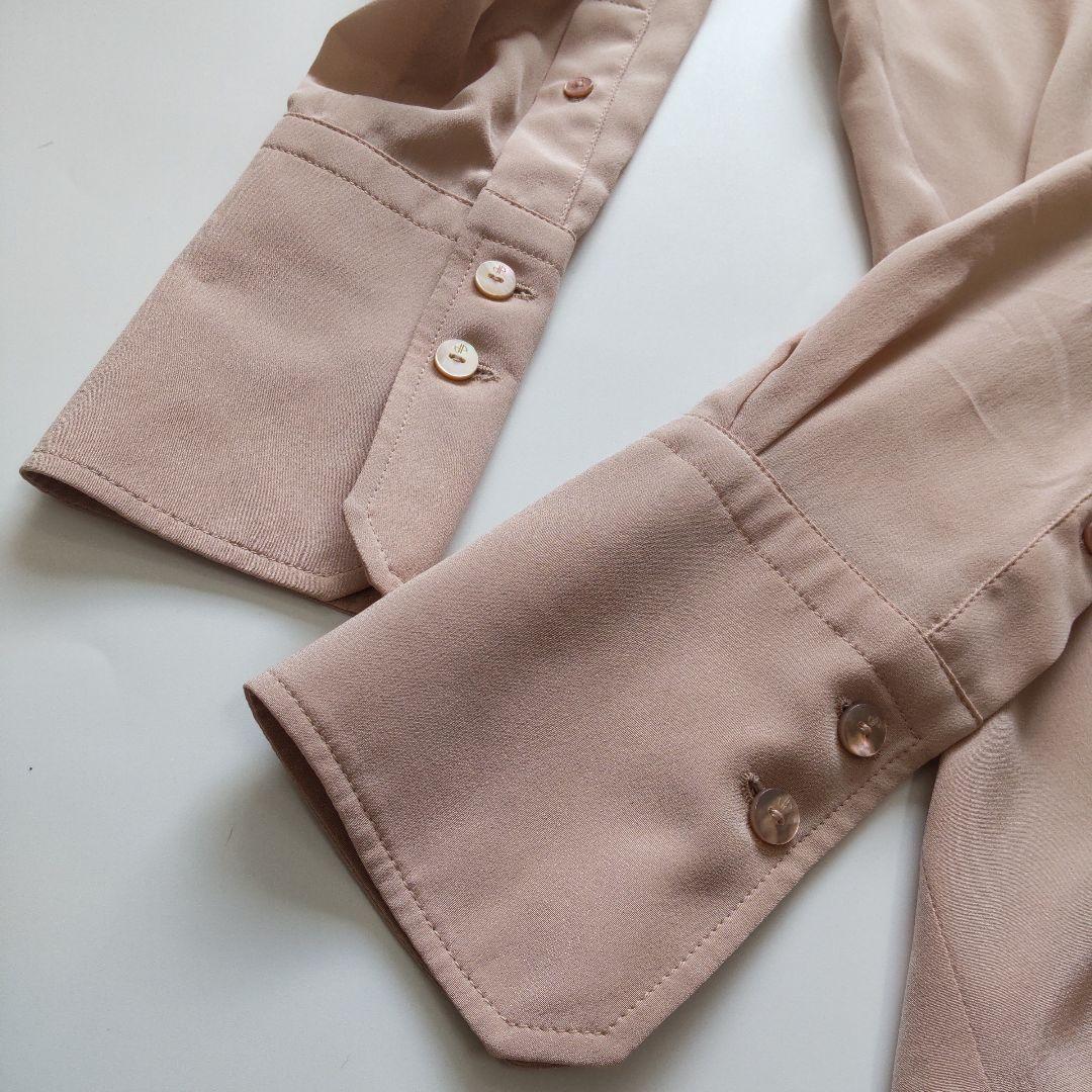 美品 PATOU パトゥ シルク ドレープ ブラウス シャツ ピンク 長袖 36
