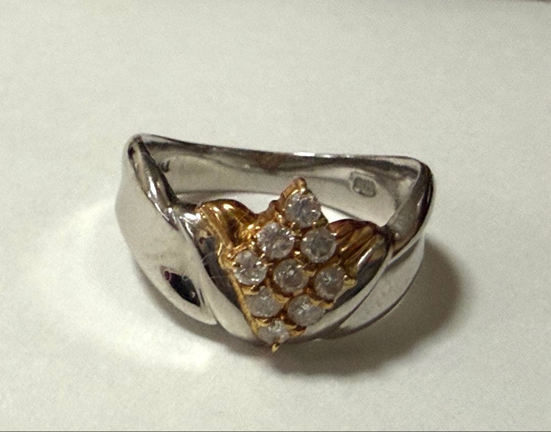 プラチナK18ダイヤデザインリング 0.30ct 11号