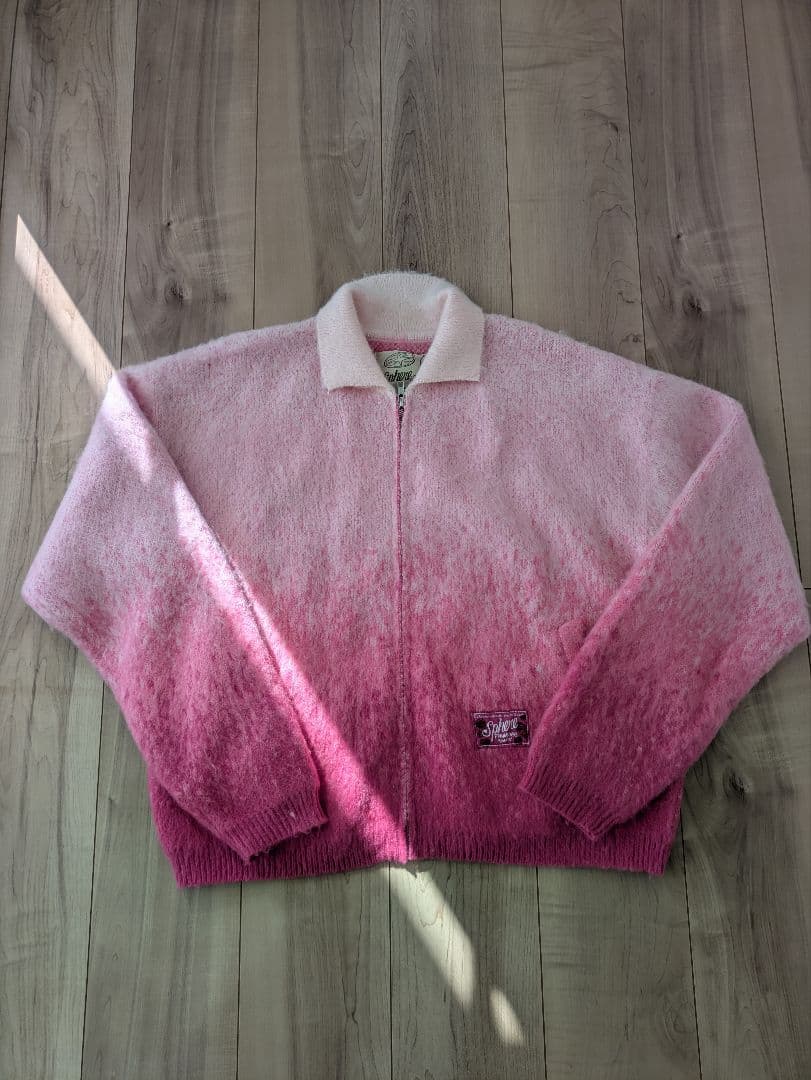 triple sphire モヘア ジップ ニット カーディガン 短丈