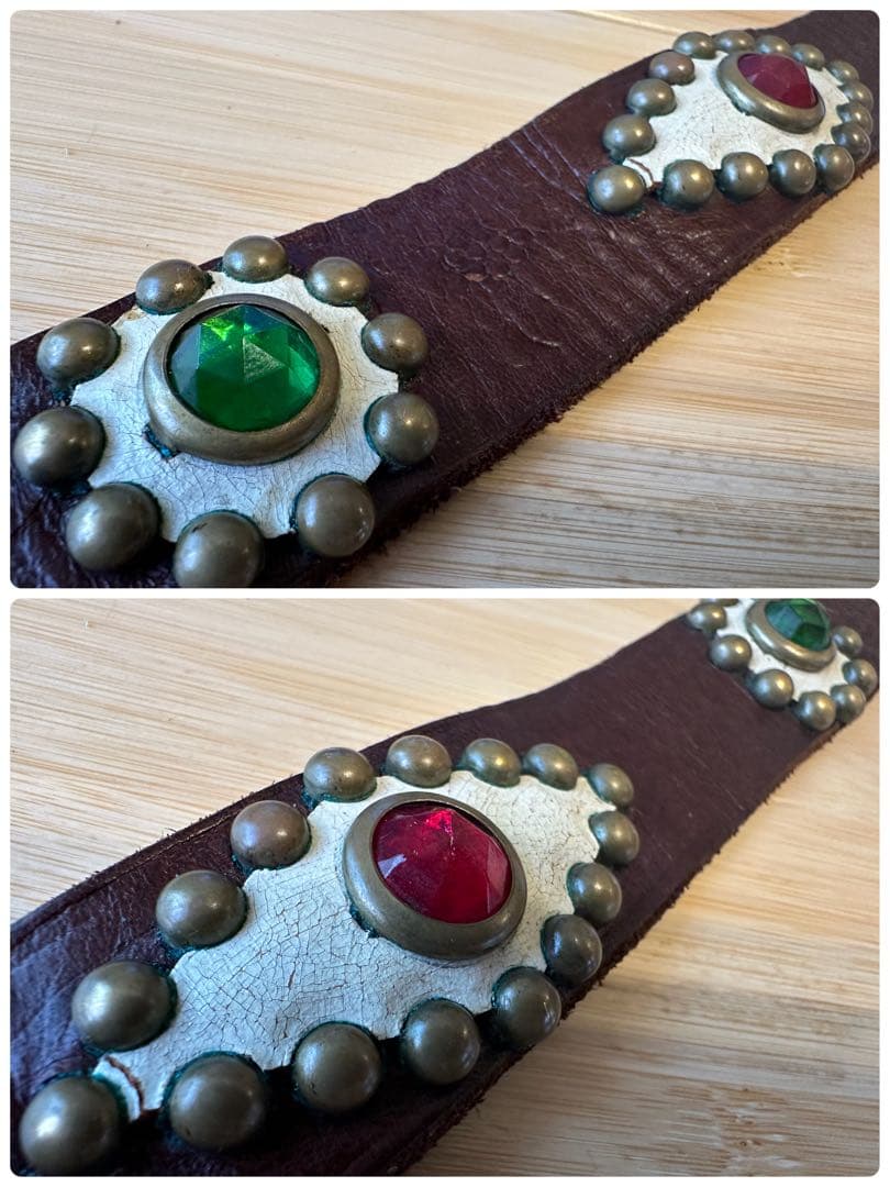 creamsoda 　⭐️HTC⭐️マルチカラーストーン⭐️ブラウンレザー⭐️34